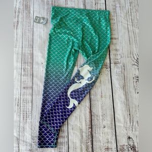 Sparkly DisneyStore Little Mermaid Ariel Leggings Size L RunDisney